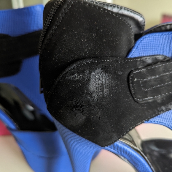 Faux Suede Platform Peep Toe - Picture 3 of 5